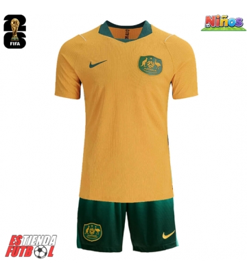 Australia Primera Equipación Niños Mundial 2026 Manga Corta (+ Pantalones cortos)